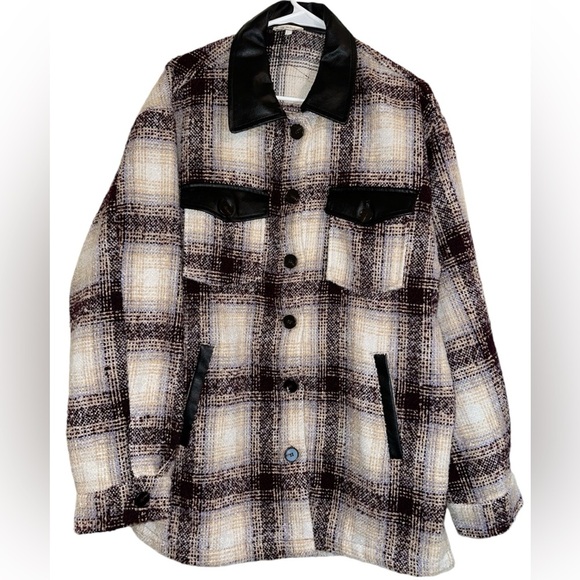 LA MIEL Saturn flannel Jacket Purple/Black Size M - Picture 1 of 6